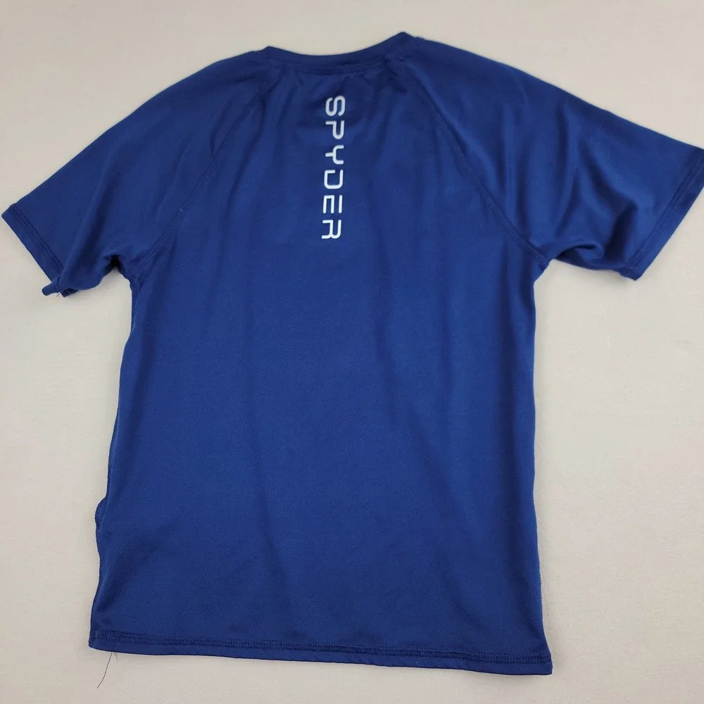 Spyder Swim Kids Blue Short Sleeve Rash Guard Shirt Size S 7/8 1368843